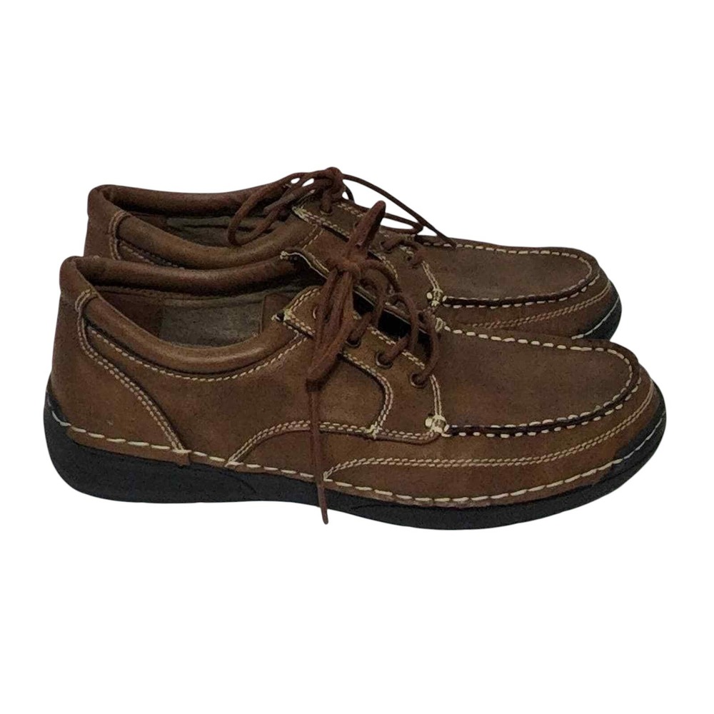 Izod Brown Leather Lace Up Casual Shoes Comfort Walking Everyday Men's size 9.5 - Picture 2 of 7